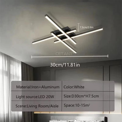 Verthara Modern LED Flush Mount Ceiling Light Fixture – Minimalist Design for Bedroom and Living Room, Available in 30/40/50cm CLX023 Black 30cm / Warm White