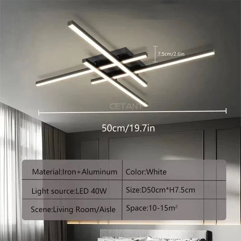 Verthara Modern LED Flush Mount Ceiling Light Fixture – Minimalist Design for Bedroom and Living Room, Available in 30/40/50cm CLX023 Black  50cm / Warm White