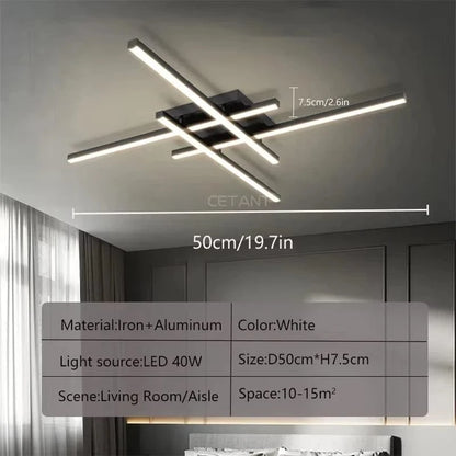 Verthara Modern LED Flush Mount Ceiling Light Fixture – Minimalist Design for Bedroom and Living Room, Available in 30/40/50cm CLX023 Black  50cm / Warm White