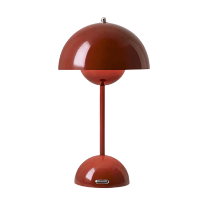 Verthara Modern LED Mushroom Rechargeable Table Lamp Red