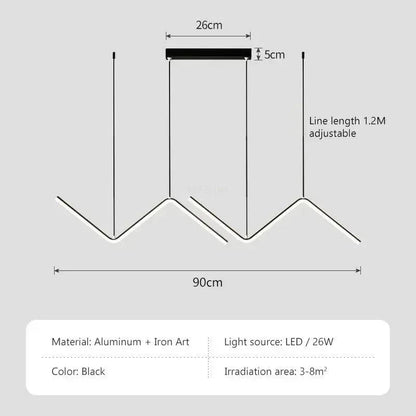 Verthara Modern LED Pendant Light - Adjustable Height - Dimmable - Black Aluminium - Cool/Warm/Neutral Tones - Indoor Lighting