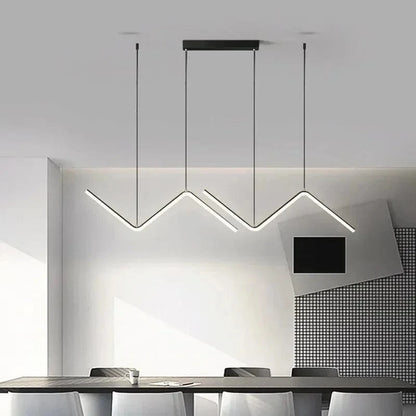 Verthara Modern LED Pendant Light - Adjustable Height - Dimmable - Black Aluminium - Cool/Warm/Neutral Tones - Indoor Lighting Black / Stepless dimming-RC