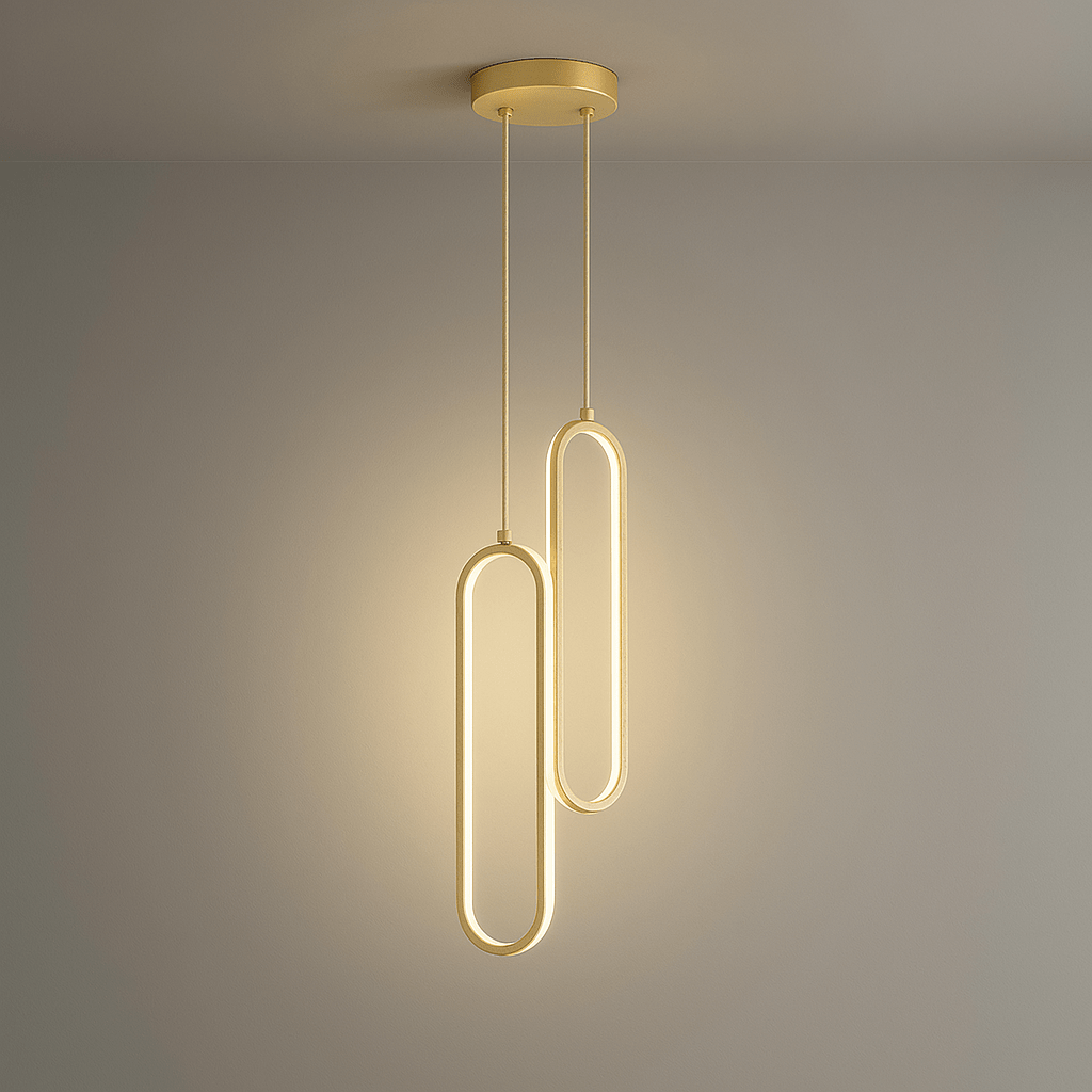 Verthara Modern LED Pendant Light - Single or Double Head Two Heads-Gold / Cold White