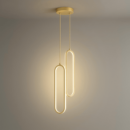 Verthara Modern LED Pendant Light - Single or Double Head Two Heads-Gold / Cold White