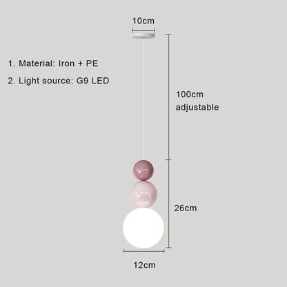 Verthara Modern LED Pendant Light with 3 Color Options – Stylish Indoor Hanging Lamp for Bedroom and Living Room Pink A / Cold White