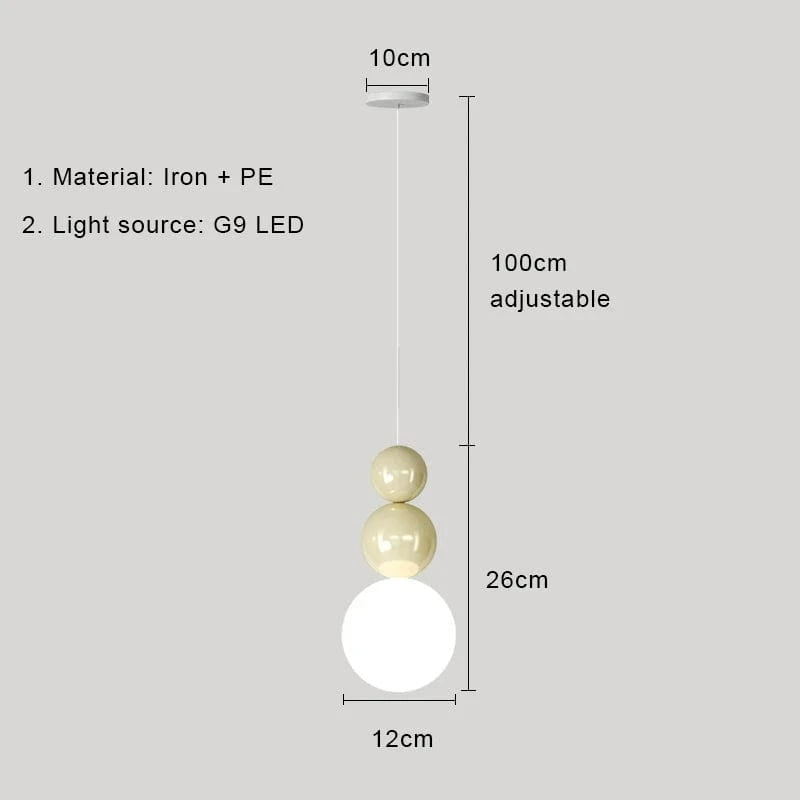 Verthara Modern LED Pendant Light with 3 Color Options – Stylish Indoor Hanging Lamp for Bedroom and Living Room Beige A / Cold White