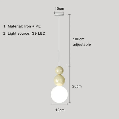 Verthara Modern LED Pendant Light with 3 Color Options – Stylish Indoor Hanging Lamp for Bedroom and Living Room Beige A / Cold White
