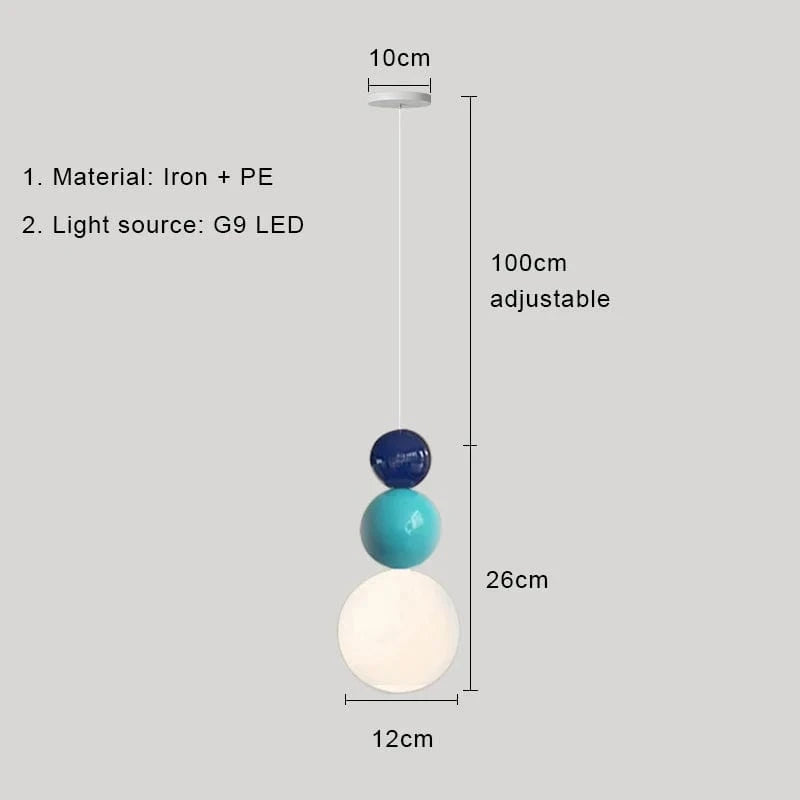 Verthara Modern LED Pendant Light with 3 Color Options – Stylish Indoor Hanging Lamp for Bedroom and Living Room Blue A / Warm White