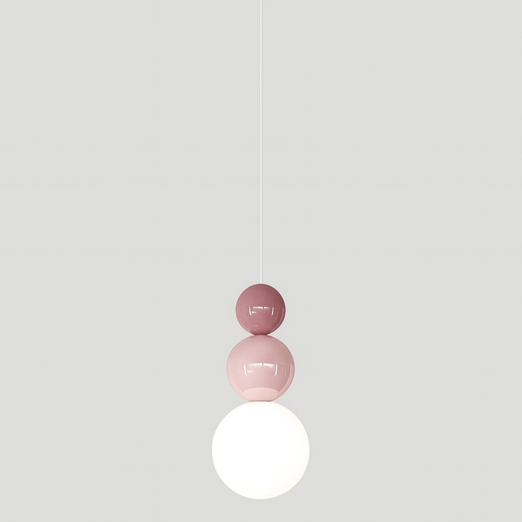 Verthara Modern LED Pendant Light with 3 Color Options – Stylish Indoor Hanging Lamp for Bedroom and Living Room Pink A / Cold White