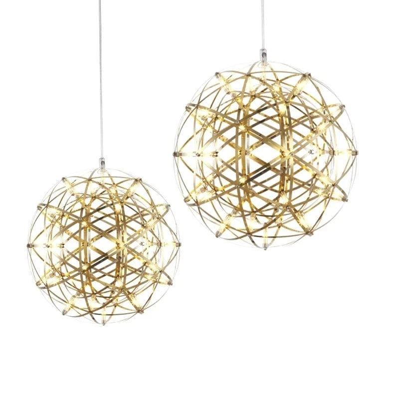 Verthara Modern LED Spark Ball Pendant Light – Adjustable Stainless Steel Hanging Light for Kitchen, Living Room, Bar, and Restaurant
