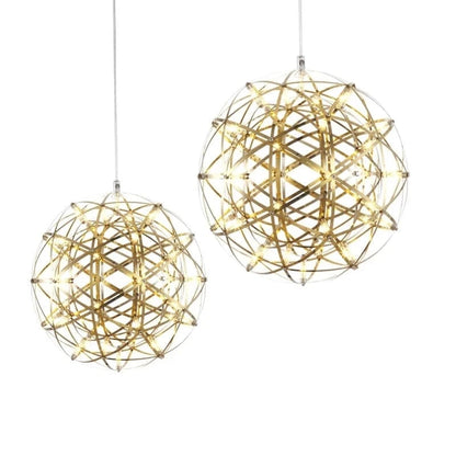 Verthara Modern LED Spark Ball Pendant Light – Adjustable Stainless Steel Hanging Light for Kitchen, Living Room, Bar, and Restaurant