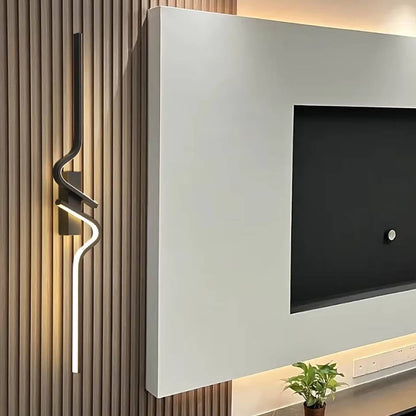 Verthara Modern LED Wall Lamp - Adjustable Black Aluminum Mirror Wall Sconce Lighting for Living Room and Bedroom Cool Light / 80cm Left