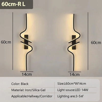 Verthara Modern LED Wall Lamp - Adjustable Black Aluminum Mirror Wall Sconce Lighting for Living Room and Bedroom