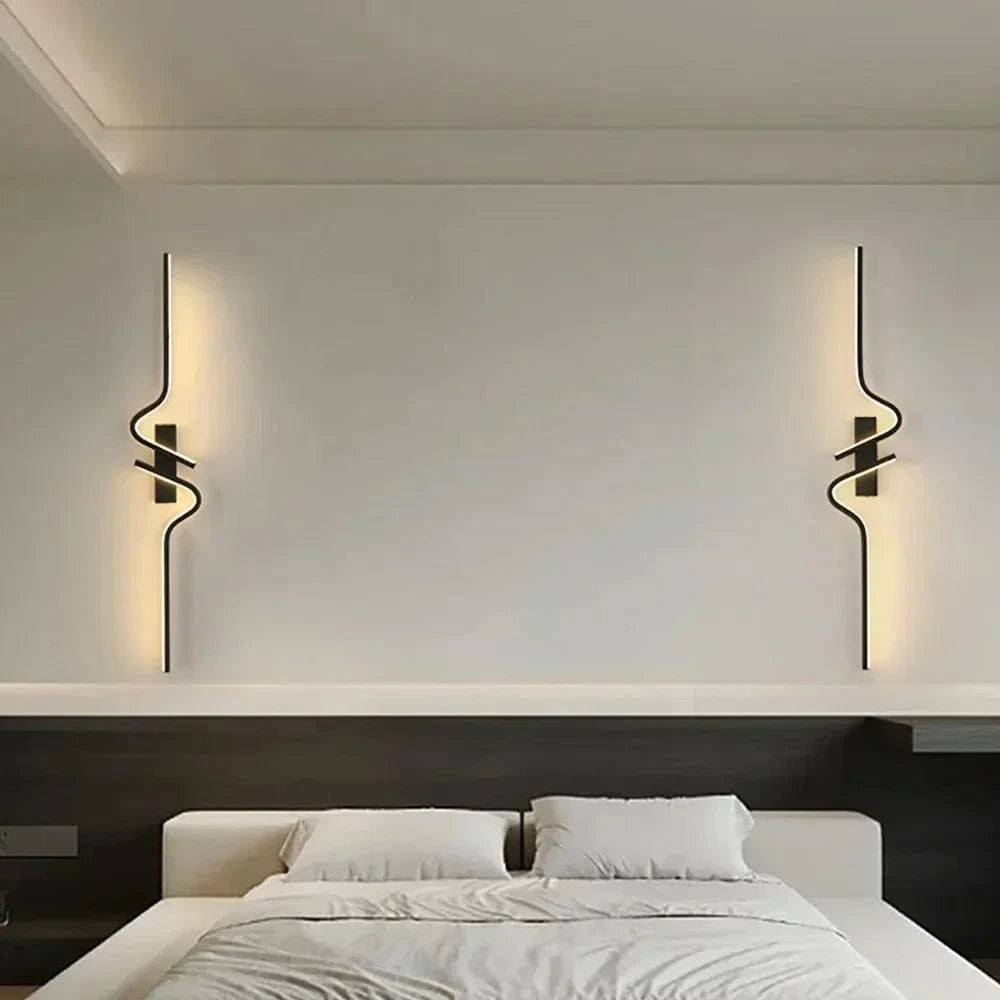 Verthara Modern LED Wall Lamp - Adjustable Black Aluminum Mirror Wall Sconce Lighting for Living Room and Bedroom