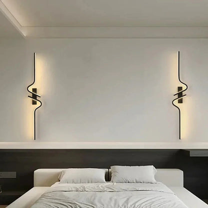 Verthara Modern LED Wall Lamp - Adjustable Black Aluminum Mirror Wall Sconce Lighting for Living Room and Bedroom