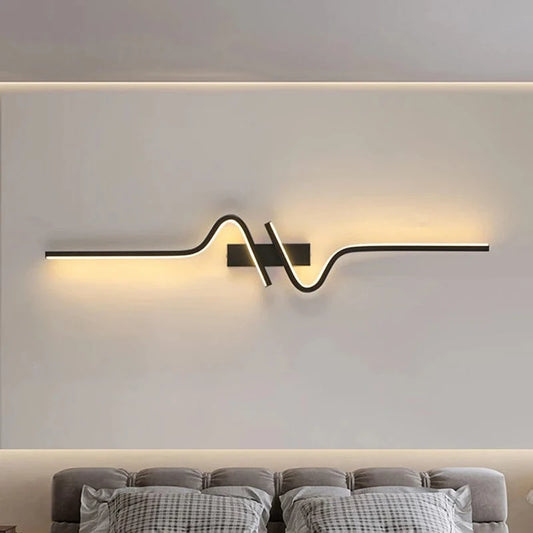 Verthara Modern LED Wall Lamp - Adjustable Black Aluminum Mirror Wall Sconce Lighting for Living Room and Bedroom