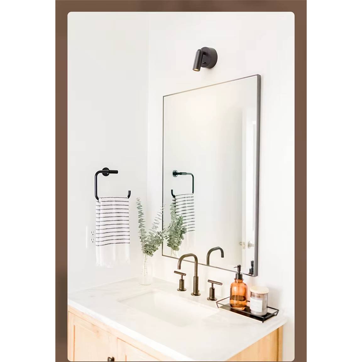 Verthara Modern LED Wall Lamp with 350º Rotation – Space-Saving Wall Sconce Light for Bedroom and Study, Warm White 3W Lighting