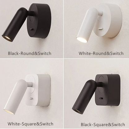 Verthara Modern LED Wall Lamp with 350º Rotation – Space-Saving Wall Sconce Light for Bedroom and Study, Warm White 3W Lighting