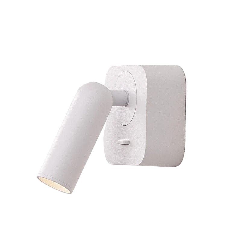 Verthara Modern LED Wall Lamp with 350º Rotation – Space-Saving Wall Sconce Light for Bedroom and Study, Warm White 3W Lighting Square White