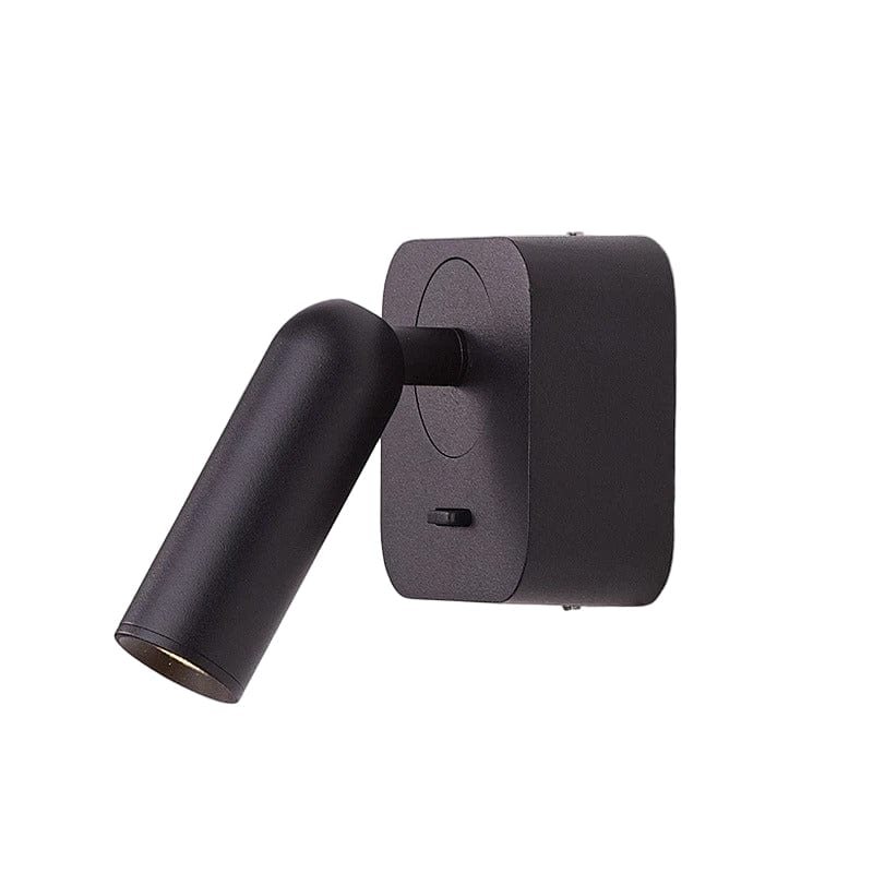 Verthara Modern LED Wall Lamp with 350º Rotation – Space-Saving Wall Sconce Light for Bedroom and Study, Warm White 3W Lighting Square Black