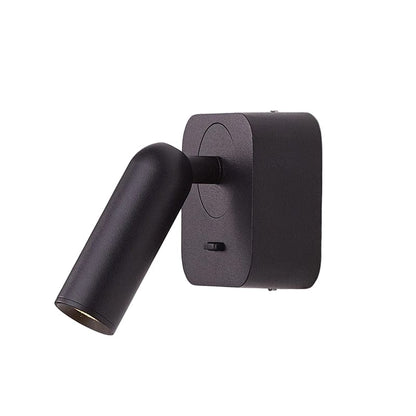 Verthara Modern LED Wall Lamp with 350º Rotation – Space-Saving Wall Sconce Light for Bedroom and Study, Warm White 3W Lighting Square Black