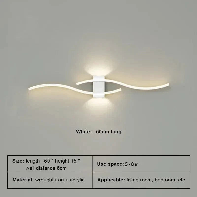 Verthara Modern LED Wall Lamp with Remote Control – Adjustable Length and Color for Indoor Wall Lighting and Sconce Use White 60cm / Warm White No RC
