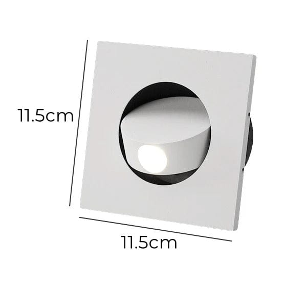Verthara Modern LED Wall Sconce with 350º Rotation – 3W Recessed Wall Lamp for Bedroom and Stair Lighting, Warm White and Natural White Options