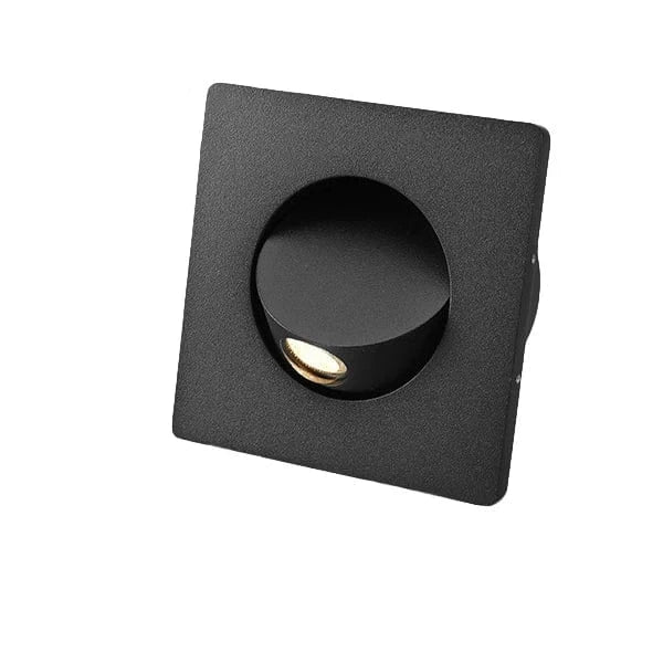 Verthara Modern LED Wall Sconce with 350º Rotation – 3W Recessed Wall Lamp for Bedroom and Stair Lighting, Warm White and Natural White Options Black Square / Warm White (2700-3500K)