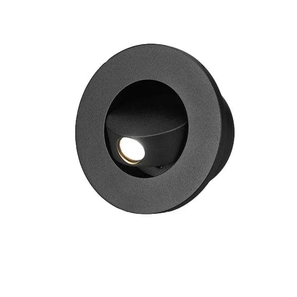 Verthara Modern LED Wall Sconce with 350º Rotation – 3W Recessed Wall Lamp for Bedroom and Stair Lighting, Warm White and Natural White Options Black Round / Warm White (2700-3500K)
