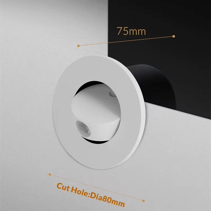 Verthara Modern LED Wall Sconce with 350º Rotation – 3W Recessed Wall Lamp for Bedroom and Stair Lighting, Warm White and Natural White Options