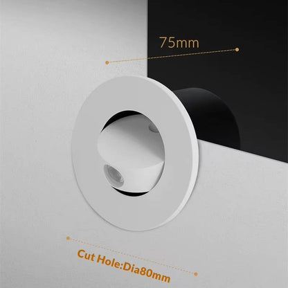 Verthara Modern LED Wall Sconce with 350º Rotation – 3W Recessed Wall Lamp for Bedroom and Stair Lighting, Warm White and Natural White Options