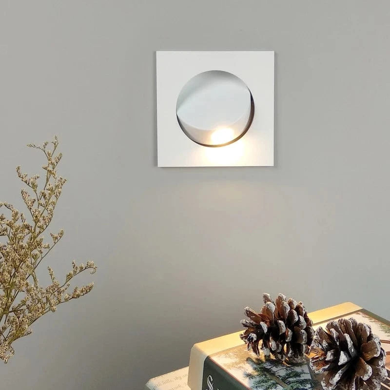 Verthara Modern LED Wall Sconce with 350º Rotation – 3W Recessed Wall Lamp for Bedroom and Stair Lighting, Warm White and Natural White Options