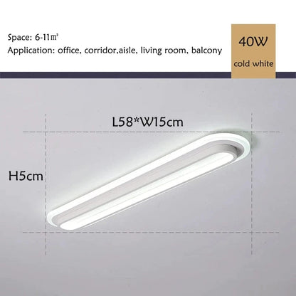 Verthara Modern Minimalist LED Flush Mount Ceiling Light – Durable Aluminum Fixture for Aisles, Corridors, Black and White Options