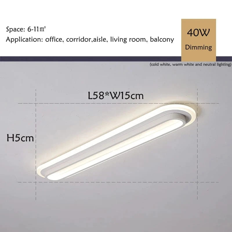 Verthara Modern Minimalist LED Flush Mount Ceiling Light – Durable Aluminum Fixture for Aisles, Corridors, Black and White Options