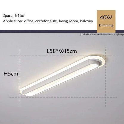 Verthara Modern Minimalist LED Flush Mount Ceiling Light – Durable Aluminum Fixture for Aisles, Corridors, Black and White Options