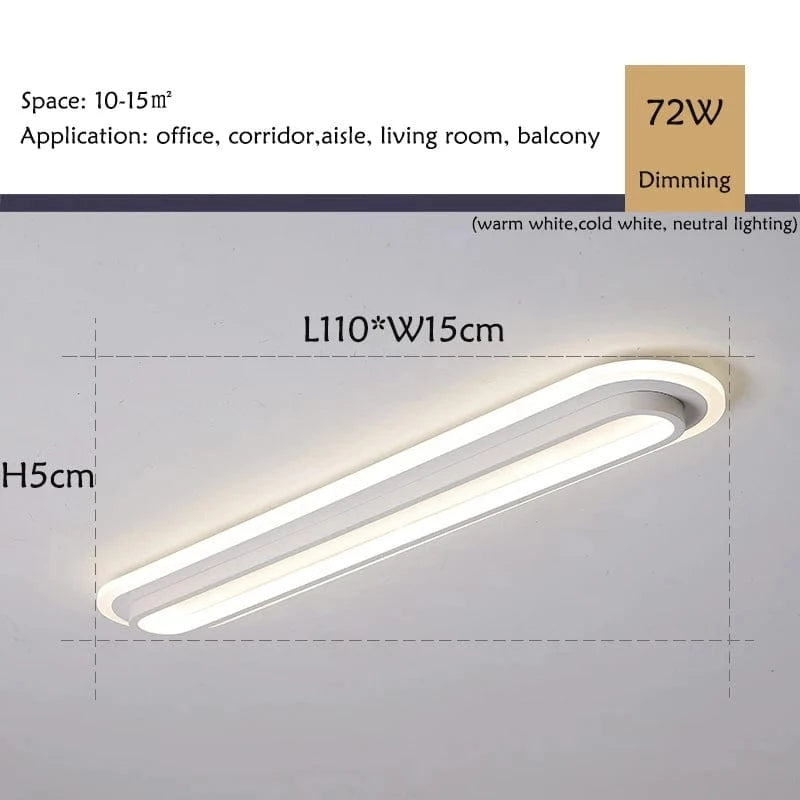 Verthara Modern Minimalist LED Flush Mount Ceiling Light – Durable Aluminum Fixture for Aisles, Corridors, Black and White Options