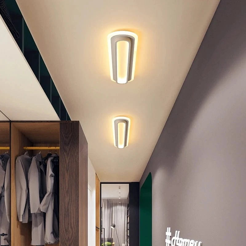 Verthara Modern Minimalist LED Flush Mount Ceiling Light – Durable Aluminum Fixture for Aisles, Corridors, Black and White Options