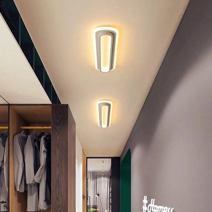 Verthara Modern Minimalist LED Flush Mount Ceiling Light – Durable Aluminum Fixture for Aisles, Corridors, Black and White Options