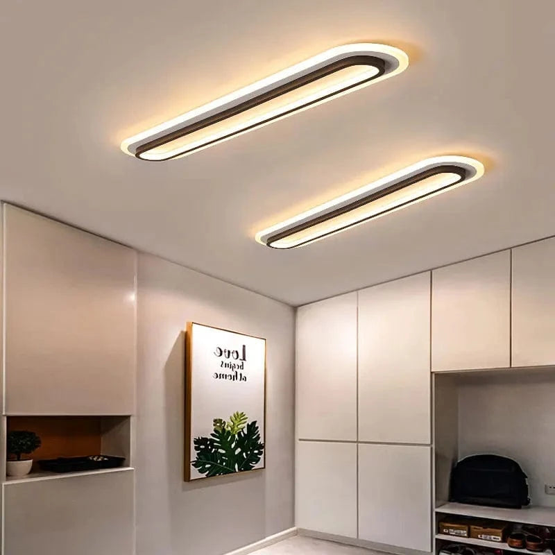 Verthara Modern Minimalist LED Flush Mount Ceiling Light – Durable Aluminum Fixture for Aisles, Corridors, Black and White Options