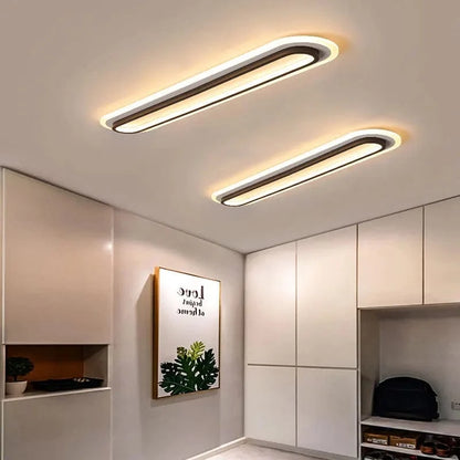Verthara Modern Minimalist LED Flush Mount Ceiling Light – Durable Aluminum Fixture for Aisles, Corridors, Black and White Options