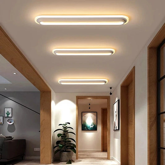 Verthara Modern Minimalist LED Flush Mount Ceiling Light – Durable Aluminum Fixture for Aisles, Corridors, Black and White Options