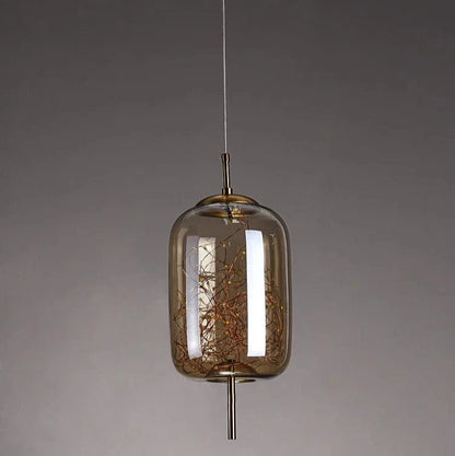 Verthara Modern Nordic Glass Chandelier Light – Long Line Starry Art Fixture for Bedroom, Hotel, and Bar Decor A-Smoky Grey / Cold White