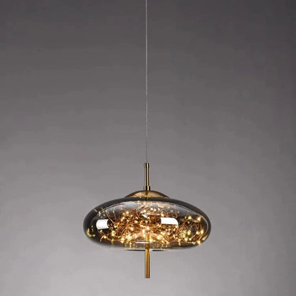 Verthara Modern Nordic Glass Chandelier Light – Long Line Starry Art Fixture for Bedroom, Hotel, and Bar Decor C-Amber / Cold White