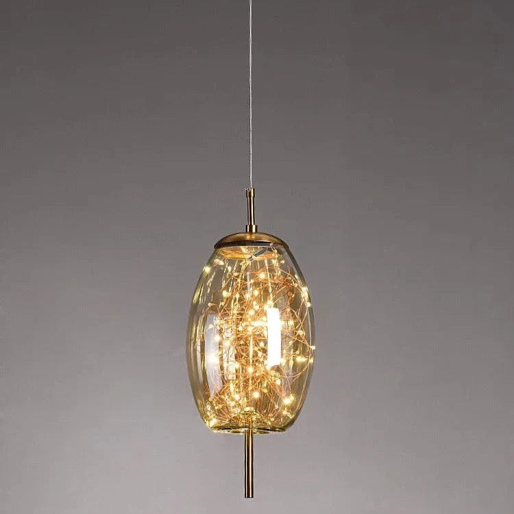 Verthara Modern Nordic Glass Chandelier Light – Long Line Starry Art Fixture for Bedroom, Hotel, and Bar Decor