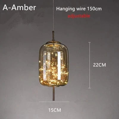 Verthara Modern Nordic Glass Chandelier Light – Long Line Starry Art Fixture for Bedroom, Hotel, and Bar Decor