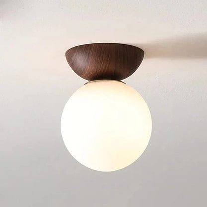 Verthara Modern Nordic LED Flush Mount Ceiling Light Fixture in Iron and Glass for Dining Room, Bedroom, Living Room Brown
