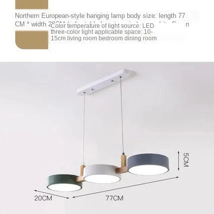 Verthara Modern Nordic LED Pendant Light - Iron and Wood Hanging Lamp for Kitchen Island and Dining Room Lighting