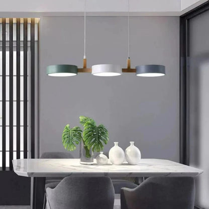 Verthara Modern Nordic LED Pendant Light - Iron and Wood Hanging Lamp for Kitchen Island and Dining Room Lighting