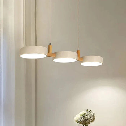 Verthara Modern Nordic LED Pendant Light - Iron and Wood Hanging Lamp for Kitchen Island and Dining Room Lighting White