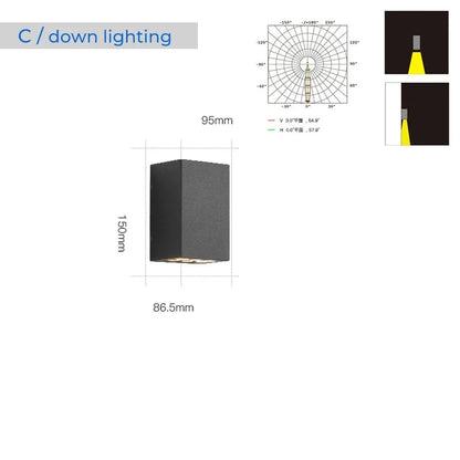 Verthara Modern Outdoor Wall Light – IP65 Waterproof Die-Cast Aluminum Lantern for Garden and Porch, Easy Tool-Free Installation C